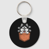 Siberian Husky In Your Front Cket  Sleutelhanger (Voorkant)