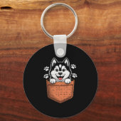 Siberian Husky In Your Front Cket Sleutelhanger (Voorkant)