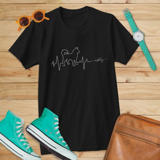 Siberian husky is Heartbeat Dog Pet T-shirt