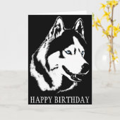 Siberian Husky Kaart/Alaskan Malamute Kaart (Gele Bloem)