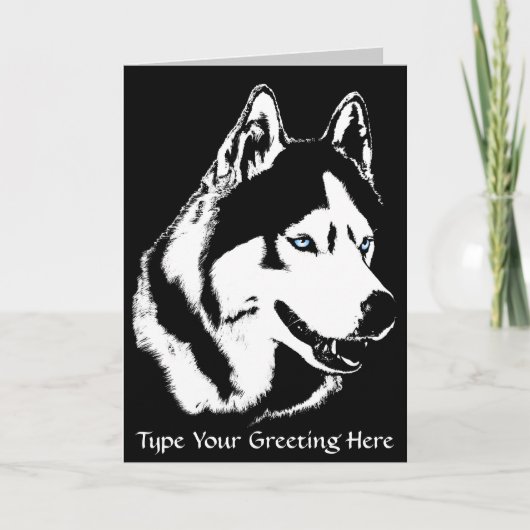 Siberian Husky Kaart / Alaskan Malamute Kaart - Cu (Voorkant)