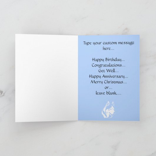 Siberian Husky Kaart / Alaskan Malamute Kaart - Cu (Binnen)