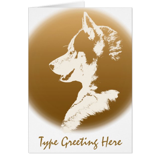 Siberian Husky Kaart Malamute Husky Wenskaart (Voorkant)