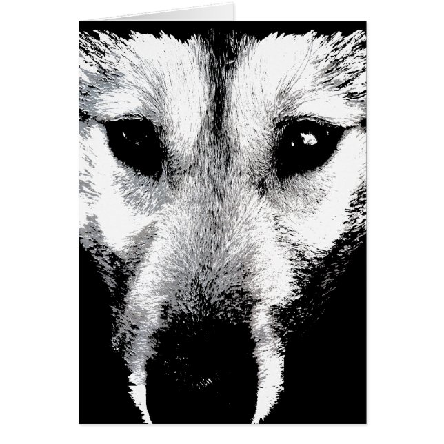Siberian Husky Kaart Malamute Wolf Dog Kaart (Voorkant)