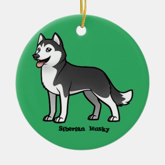 Siberian Husky Keramisch Ornament (Voorkant)