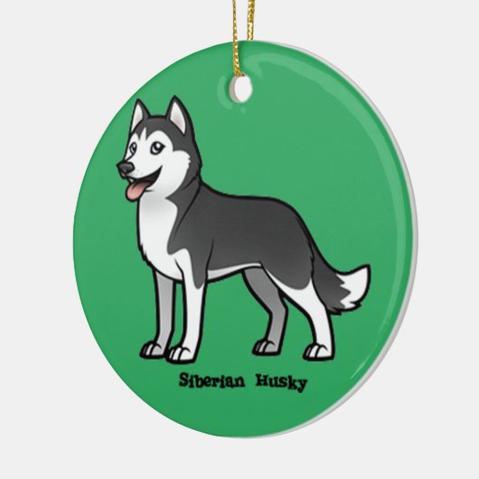 Siberian Husky Keramisch Ornament (Links)