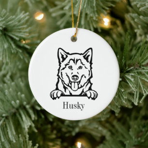 Siberian Husky Keramisch Ornament