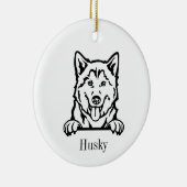 Siberian Husky Keramisch Ornament (Rechts)