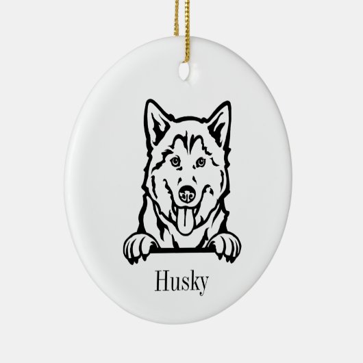 Siberian Husky Keramisch Ornament (Rechts)