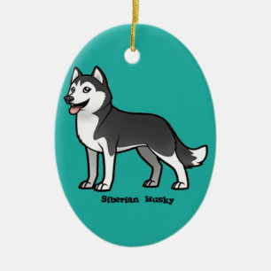 Siberian Husky Keramisch Ornament