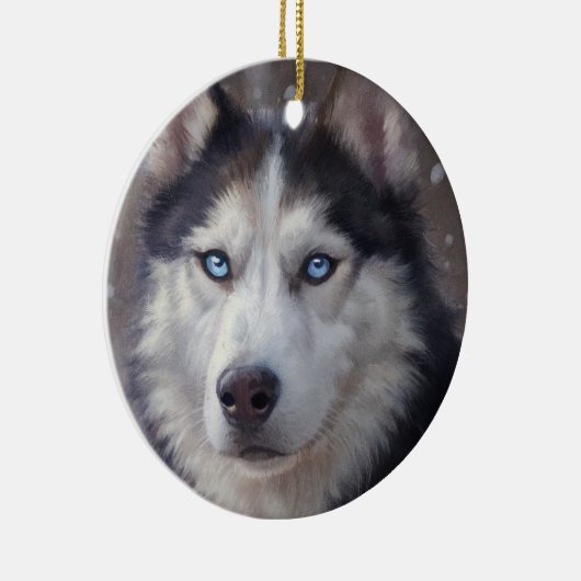 Siberian Husky Keramisch Ornament (Rechts)