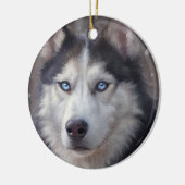 Siberian Husky Keramisch Ornament (Links)