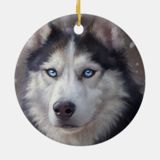 Siberian Husky Keramisch Ornament (Achterkant)