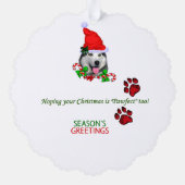 Siberian Husky kerst Merry Ornament Kaart (Achterkant)