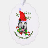 Siberian Husky kerst Merry Ornament Kaart (Links)