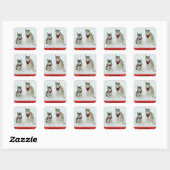 Siberian Husky Kerst stickers (Vel)