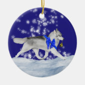 Siberian Husky Kerstannament Keramisch Ornament (Voorkant)