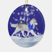 Siberian Husky Kerstannament Keramisch Ornament (Links)