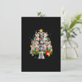 Siberian Husky Kerstboom Dog licht pyjama X Kaart (Staand voorkant)