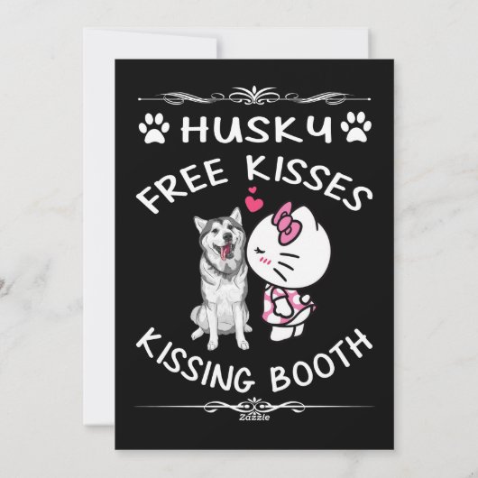 Siberian Husky Kerstboom Lichtjes Grappige Hond Feestdagenkaart (Achterkant)