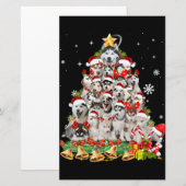 Siberian Husky kerstboom verlicht Funny Dog Briefpapier (Voorkant / Achterkant)