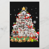 Siberian Husky kerstboom verlicht Funny Dog Briefpapier (Voorkant)