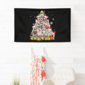 Siberian Husky kerstboom verlicht Funny Dog Spandoek (Insitu)