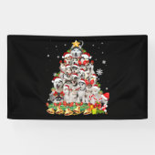 Siberian Husky kerstboom verlicht Funny Dog Spandoek (Horizontaal)