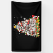 Siberian Husky kerstboom verlicht Funny Dog Spandoek (Verticaal)