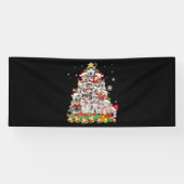 Siberian Husky kerstboom verlicht Funny Dog Spandoek (Horizontaal)