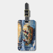Siberian Husky Kerstboot Vakantie Bagagelabel (Voorkant verticaal)