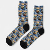 Siberian Husky Kerstboot Vakantie Sokken (Links)