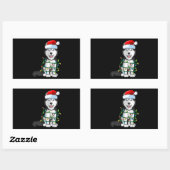 Siberian Husky Kerstkerstkerstkerstkerstman met ho Rechthoekige Sticker (Vel)