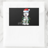 Siberian Husky Kerstkerstkerstkerstkerstman met ho Rechthoekige Sticker (Tas)