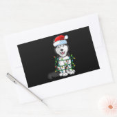 Siberian Husky Kerstkerstkerstkerstkerstman met ho Rechthoekige Sticker (Envelop)