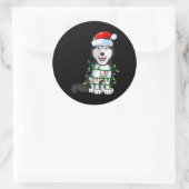 Siberian Husky Kerstkerstkerstkerstkerstman met ho Ronde Sticker (Tas)