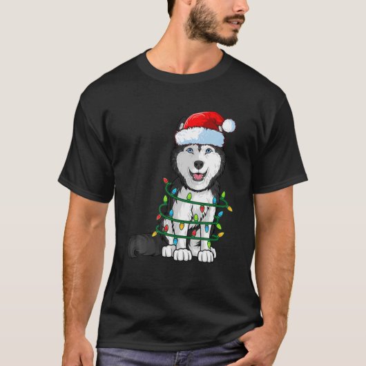 Siberian Husky Kerstkerstkerstkerstkerstman met ho T-shirt (Voorkant)