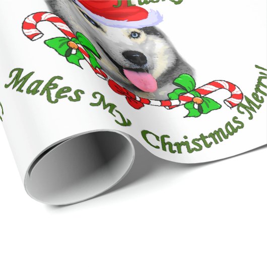 Siberian Husky Kerstmis Cadeaupapier (Rol Hoek)
