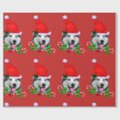 Siberian Husky Kerstmis Cadeaupapier (Vlak)