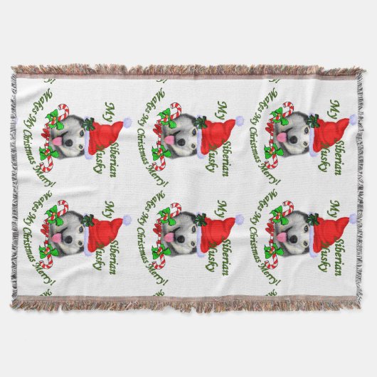 Siberian Husky Kerstmis Deken (Voorkant)