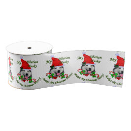 Siberian Husky Kerstmis Grosgrain Lint