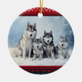 Siberian Husky Kerstmis Keramisch Ornament (Voorkant)