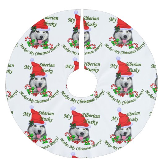 Siberian Husky Kerstmis Kerstboom Rok (Voorkant)