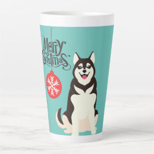 Siberian Husky Kerstmis Latte Mok