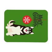Siberian Husky Kerstmis Magneet (Horizontaal)