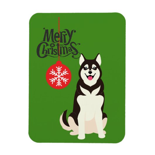 Siberian Husky Kerstmis Magneet (Verticaal)