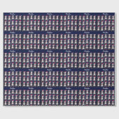 Siberian Husky Kerstmis met aangepaste naam van de Cadeaupapier (Vlak)