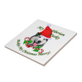 Siberian Husky Kerstmis Tegeltje (Zijkant)