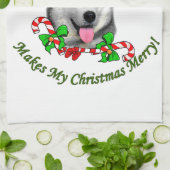 Siberian Husky Kerstmis Theedoek (Gevouwen)