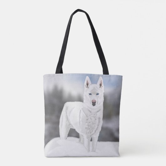 Siberian Husky Kerstmis Tote Bag (Achterkant)